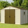 Casetta in PVC WoodBridge 10,5'x8' Duramax 325 x 240 x 233 cm da giardino e cortile in plastica colore beige/avorio e marrone