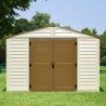 Casetta in PVC WoodBridge 10,5'x8' Duramax 325 x 240 x 233 cm da giardino e cortile in plastica colore beige/avorio e marrone