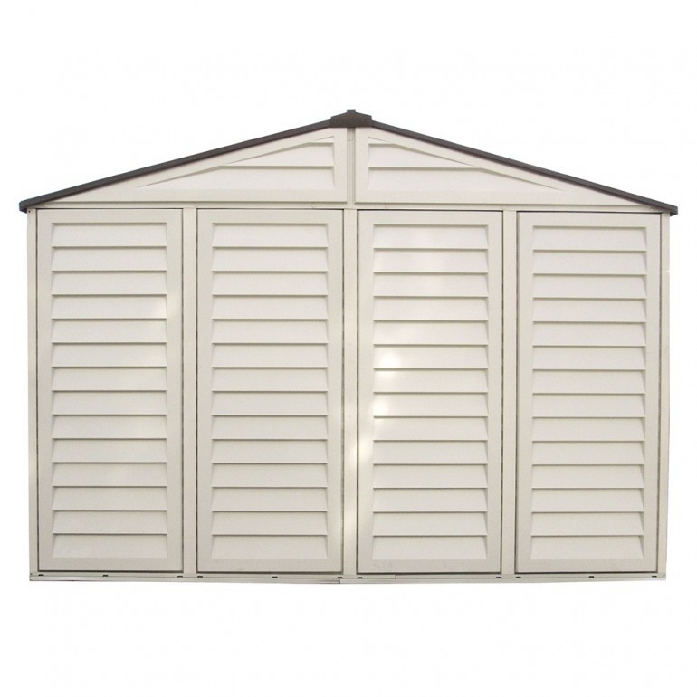 Casetta in PVC WoodBridge 10,5'x8' Duramax 325 x 240 x 233 cm da giardino e cortile in plastica colore beige/avorio e marrone