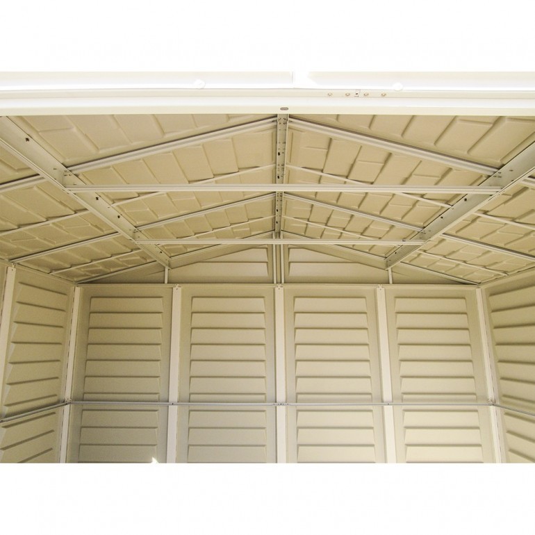 Casetta in PVC WoodBridge 10,5'x8' Duramax 325 x 240 x 233 cm da giardino e cortile in plastica colore beige/avorio e marrone