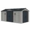 Casetta grande garage in PVC Apex Pro PLUS 15'x8' Duramax da giardino e cortile 476 x 246 x 235 cm colore grigio