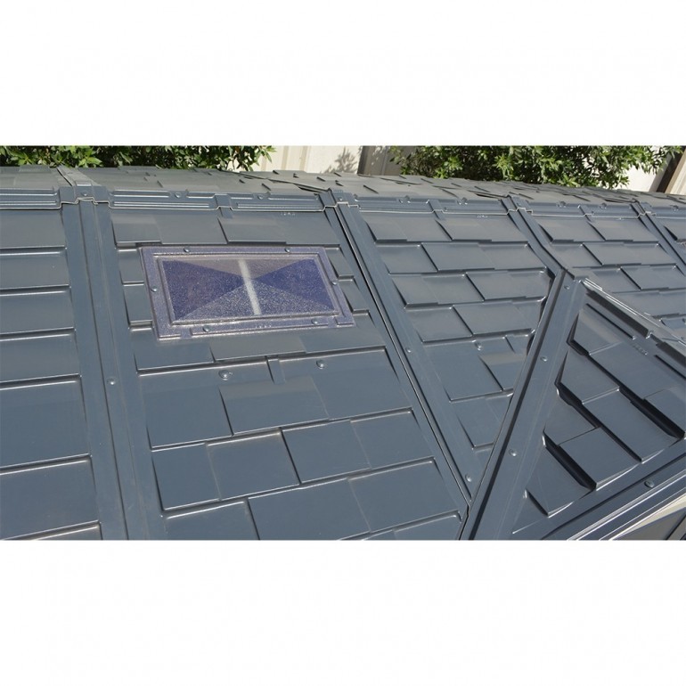 Casetta grande garage in PVC Apex Pro PLUS 15'x8' Duramax da giardino e cortile 476 x 246 x 235 cm colore grigio