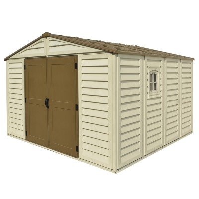 Casetta in PVC WoodBridge 10,5'x10,5' Duramax 326 x 324 x 233 cm da giardino e cortile in plastica colore beige/avorio e marrone