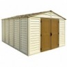 Casetta in PVC grande WoodBridge 10,5'x13' Duramax 325 x 398 x 233 cm da giardino e cortile in plastica beige/avorio e marrone