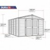 Casetta in PVC grande WoodBridge 10,5'x13' Duramax 325 x 398 x 233 cm da giardino e cortile in plastica beige/avorio e marrone