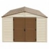 Casetta in PVC grande WoodBridge 10,5'x13' Duramax 325 x 398 x 233 cm da giardino e cortile in plastica beige/avorio e marrone