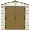 Casetta in PVC grande WoodBridge 10,5'x13' Duramax 325 x 398 x 233 cm da giardino e cortile in plastica beige/avorio e marrone