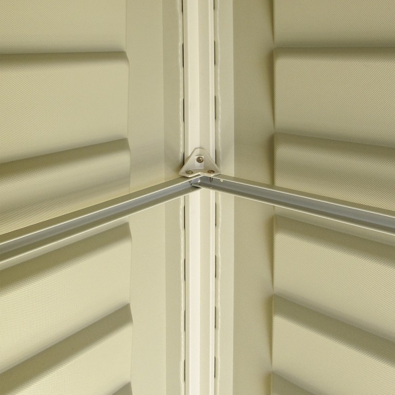 Casetta in PVC grande WoodBridge 10,5'x13' Duramax 325 x 398 x 233 cm da giardino e cortile in plastica beige/avorio e marrone