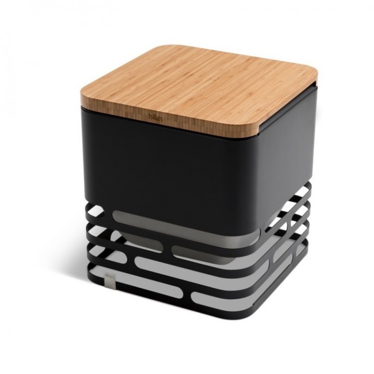 CUBE Höfats braciere da esterno corten design con griglia barbecue con accessori