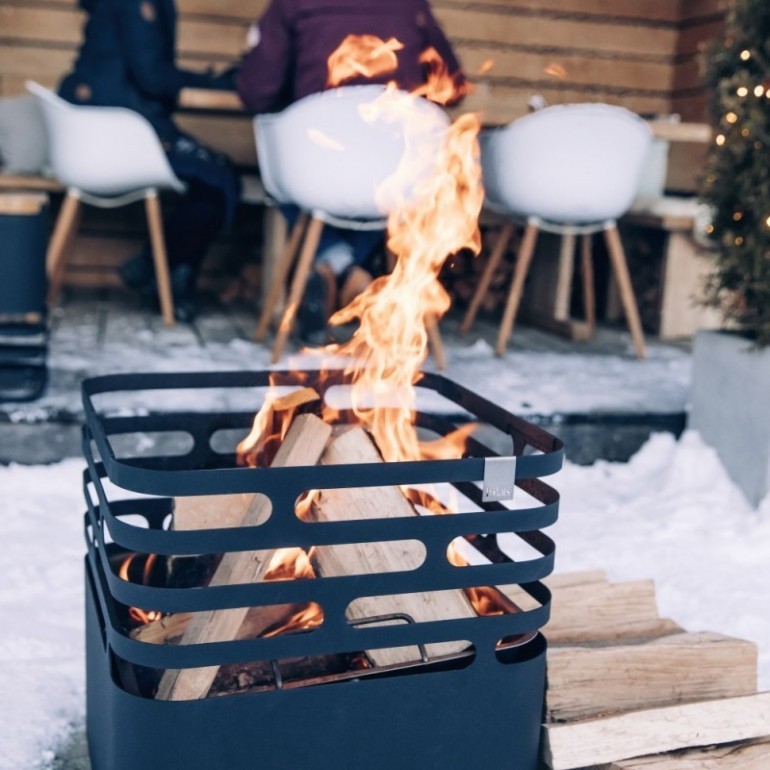 CUBE Höfats braciere da esterno corten design con griglia barbecue con accessori