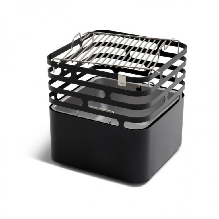 CUBE Höfats braciere da esterno corten design con griglia barbecue con accessori