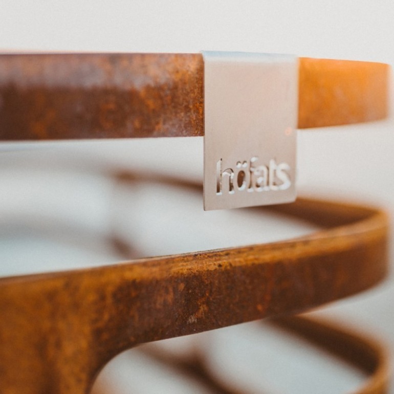CUBE Hoefats braciere da esterno corten design con griglia barbecue con accessori