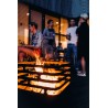 CUBE Höfats braciere da esterno corten design con griglia barbecue con accessori