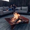 Hoefats TRIPLE 90 Braciere design in corten da esterno arredo giardino