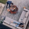 Hoefats TRIPLE 90 Braciere design in corten da esterno arredo giardino