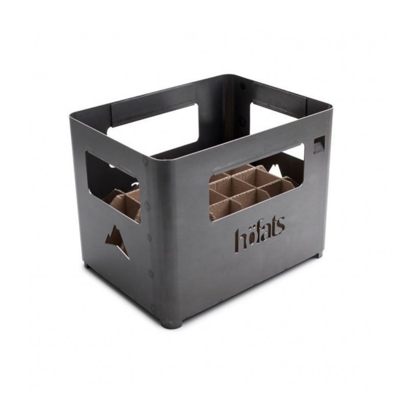 Höfats braciere BEER BOX braciere da esterno e griglia in corten smaltato nero design cassa della birra anche da campeggio