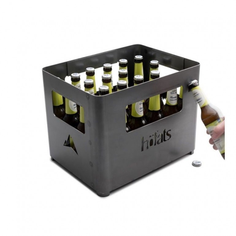 Höfats braciere BEER BOX braciere da esterno e griglia in corten smaltato nero design cassa della birra anche da campeggio