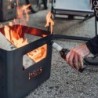 Höfats braciere BEER BOX braciere da esterno e griglia in corten smaltato nero design cassa della birra anche da campeggio