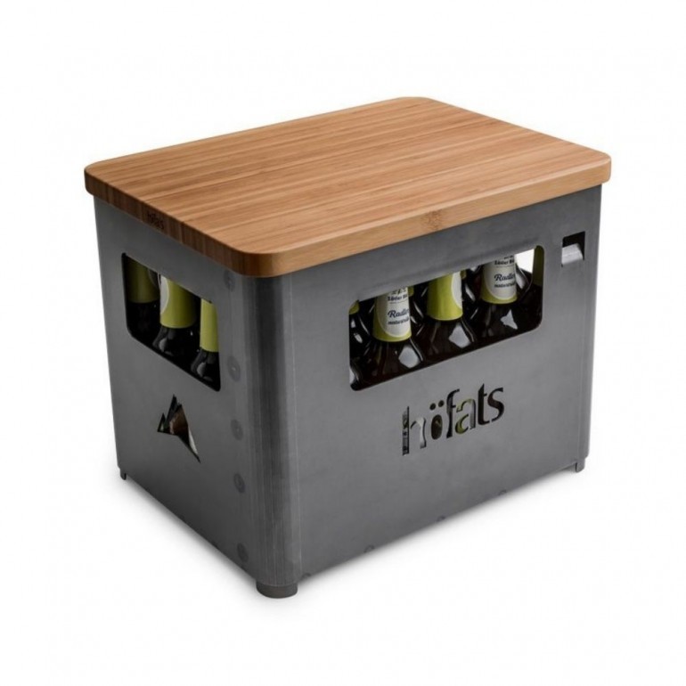 Höfats braciere BEER BOX braciere da esterno e griglia in corten smaltato nero design cassa della birra anche da campeggio