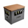 Höfats braciere BEER BOX braciere da esterno e griglia in corten smaltato nero design cassa della birra anche da campeggio