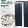 Casetta Porta Attrezzi in Metallo Ezooza 143 x 89 x 186 cm in Acciaio Verniciato di colore Antracite con porta decentrata
