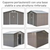 Casetta da Giardino in Metallo Ezooza 277 x 191 x 192 cm in Acciaio Verniciato di colore Grigio Chiaro