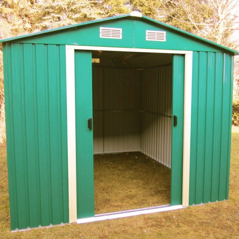Rimessa per attrezzi Ezooza Benno XXL in metallo 257 x 312 x 177 cm di colore verde