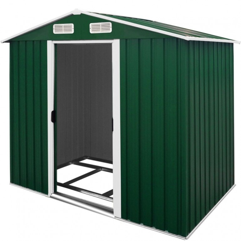 Rimessa per attrezzi Ezooza Benno XXL in metallo 257 x 312 x 177 cm di colore verde