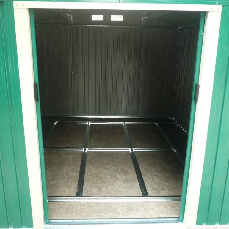 Rimessa per attrezzi Ezooza Benno XXL in metallo 257 x 312 x 177 cm di colore verde