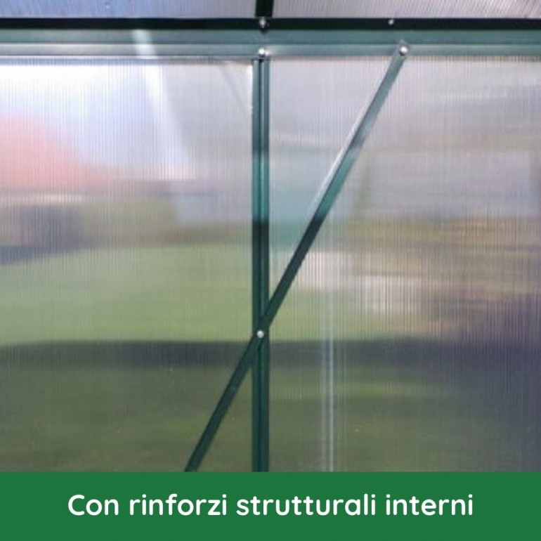 Serra Gran Torino in Alluminio e policarbonato alveolare da 6mm. Base Inclusa. Dimensioni 250 x 430 cm