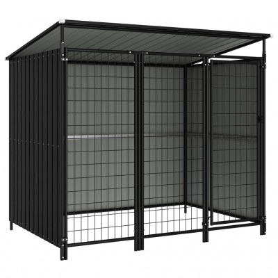 Box per cani da esterno coperto in acciaio altezza 164 cm e misura 193 x 133 cm