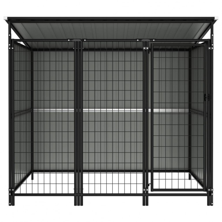 Box per cani da esterno coperto in acciaio altezza 164 cm e misura 193 x 133 cm