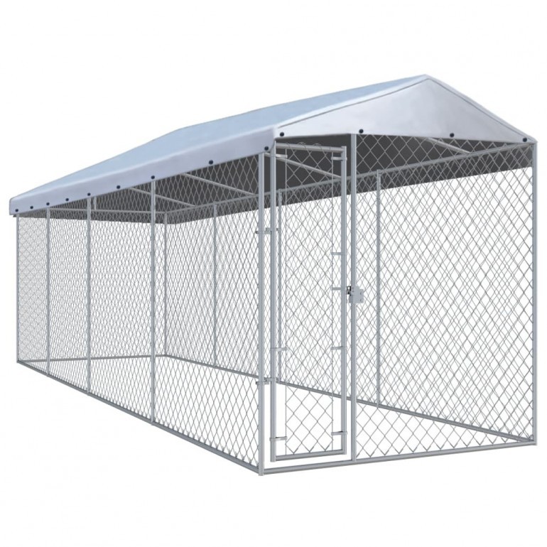 Ezooza Setter Golden box coperto da esterno per cani in acciaio e polietilene rettangolare