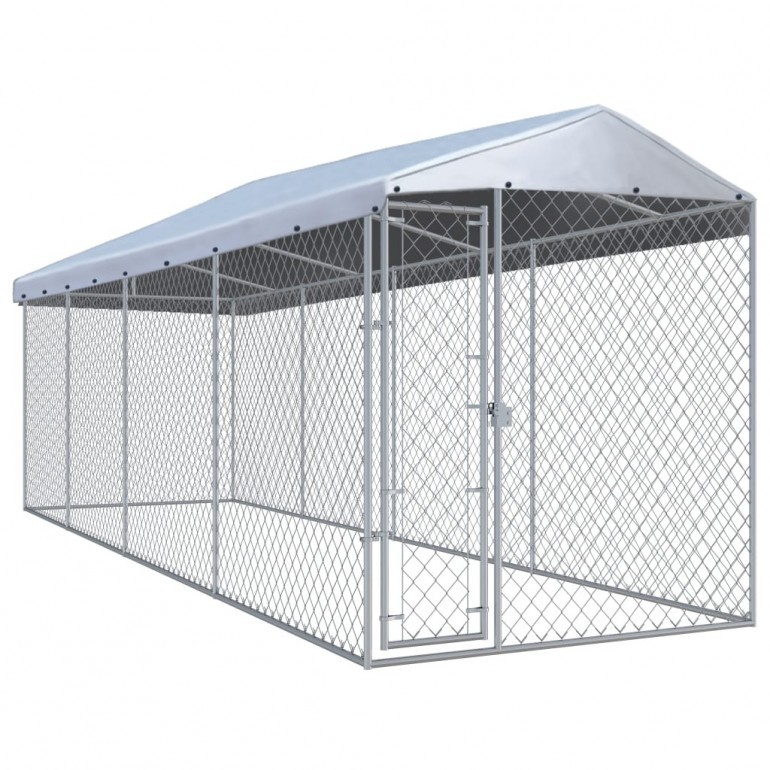 Ezooza Setter Golden box coperto da esterno per cani in acciaio e polietilene rettangolare