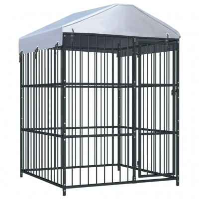 Box da esterno coperta per cani Ezooza Kielce recinto recinzione animali giardino 150 x 150 x 200 cm