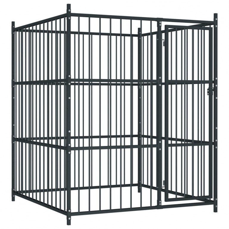 Recinto Alto recinzione nera da esterno per cani e aimali Ezooza Alano 150 x 150 x 185 cm