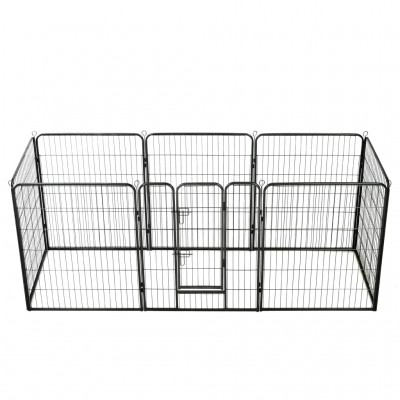 Recinto circolare box per cani Ezooza Bytom con 8 pannelli acciaio da 80 x 100 cm cadauno