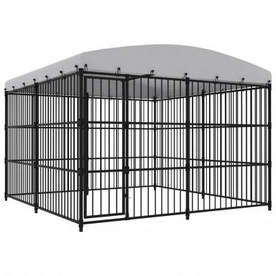 Recinzione recinto cani da esterno in acciaio con copertura 300x300x210 cm Ezooza Gora