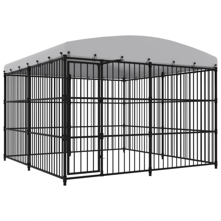 Recinzione recinto cani da esterno in acciaio con copertura 300x300x210 cm Ezooza Gora