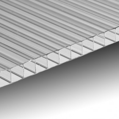 Policarbonato Alveolare 10 mm trasparente 200 x 105 cm lastra anti raggi UV in policarbonato doppia parete 