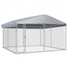 Box coperto da esterno per cani di qualità Ezooza Dabrova 380 x 380 x 240 cm di colore metallo