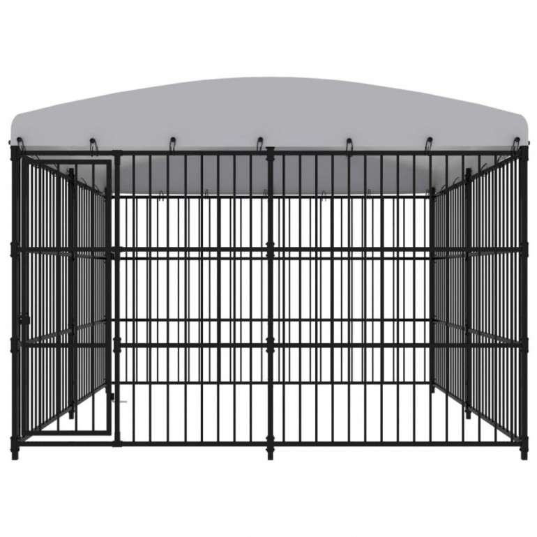 Box coperto per cani Ezooza Bull Terrier in acciaio zincato con telo in polietilene 300 x 300 x 210 cm antracite