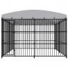 Box coperto per cani Ezooza Bull Terrier in acciaio zincato con telo in polietilene 300 x 300 x 210 cm antracite