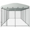 Recinzione con copertura per cani da esterno Ezooza Bullmastiff 800 x 400 x 200 cm di colore metallo