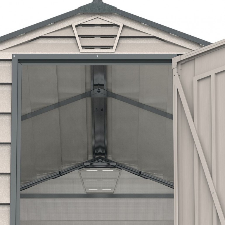 Duramax Casetta in PVC EverMore 4'x6' 104 x 180 x 192 cm da giardino e cortile in plastica colore grigio Duramax Casetta in PVC EverMore 4'x6' 104 x 180 x 192 cm da giardino e cortile in plastica colore grigio