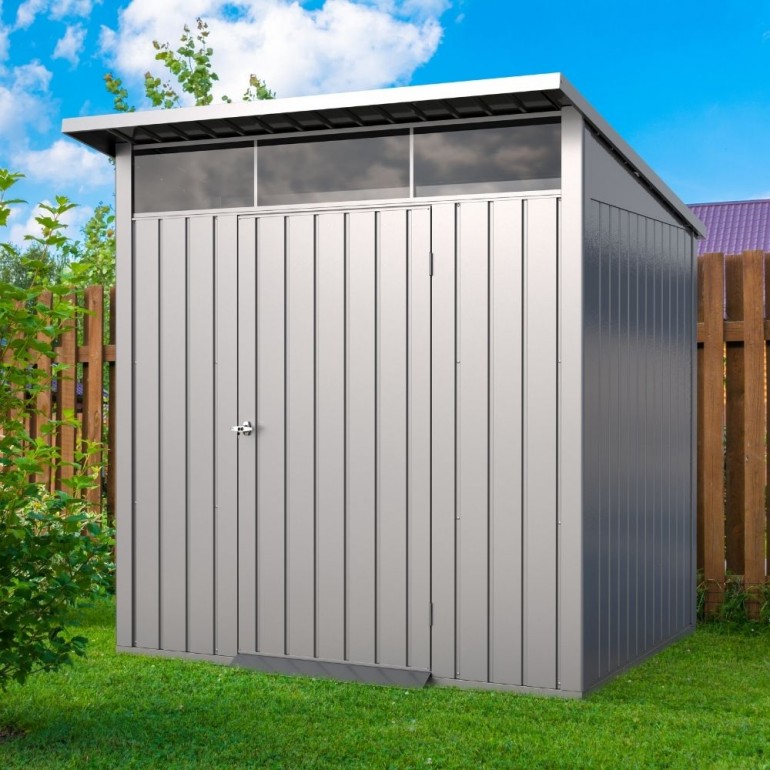 Casetta in Metallo Palladium 6'x5' Duramax 196,5x199x229 cm colore grigio Casetta in Metallo Palladium 6'x5' Duramax 196,5x199x229 cm colore grigio