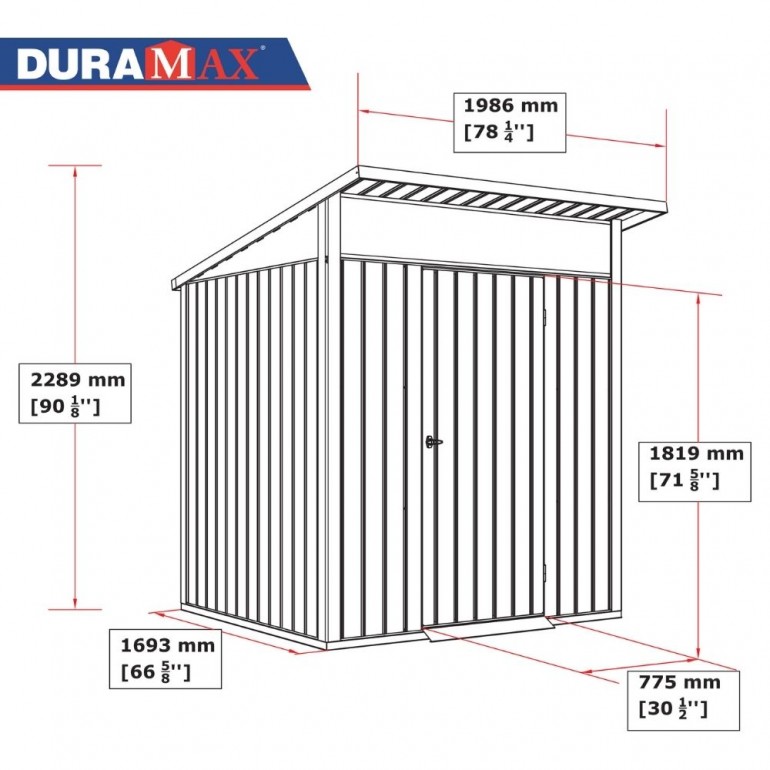 Casetta in Metallo Palladium 6'x5' Duramax 196,5x199x229 cm colore grigio Casetta in Metallo Palladium 6'x5' Duramax 196,5x199x229 cm colore grigio