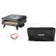 COZZE Forno per pizza a gas di Ezooza con termometro, fino a 400°, 42.5 x 42.5 cm, facilmente trasportabile con pietra refratta