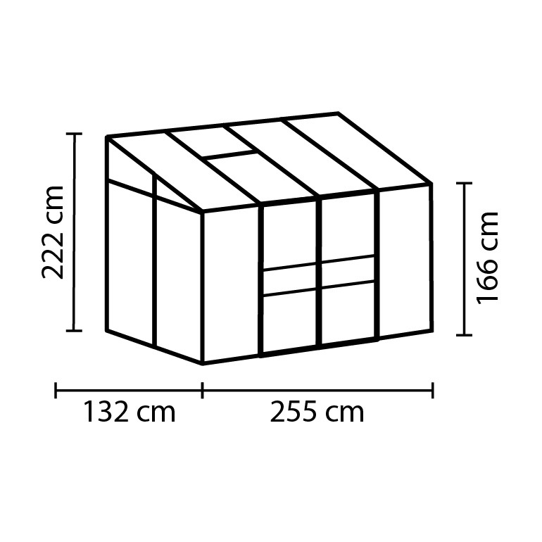 Serra Gran Torino in Alluminio e policarbonato alveolare da 6mm. Base Inclusa. Dimensioni 250 x 430 cm