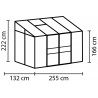Serra Gran Torino in Alluminio e policarbonato alveolare da 6mm. Base Inclusa. Dimensioni 250 x 430 cm